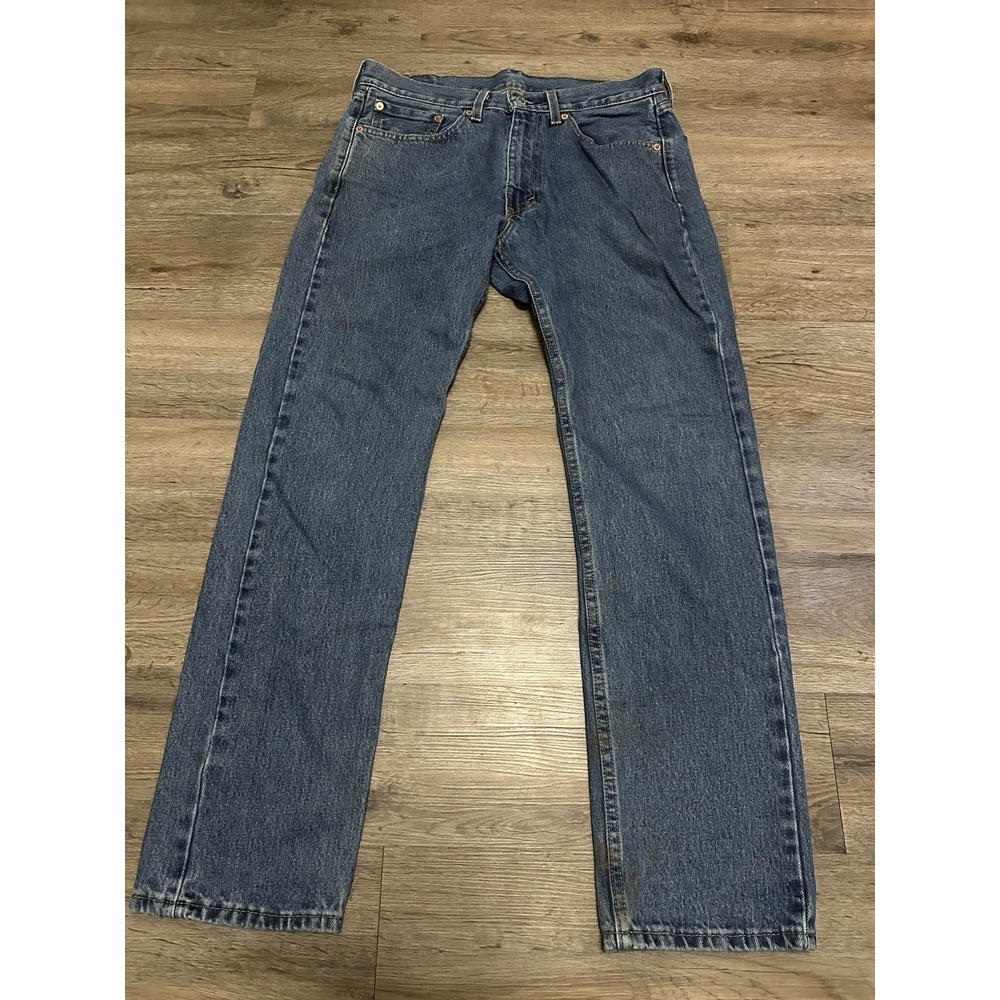 Levis 505 Jeans Mens 32x32 Blue‎ Regular Straight Mid Rise Medium Wash